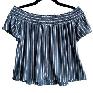 AE Flowy Striped Off the Shoulder Top